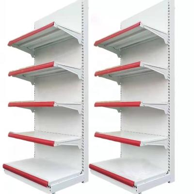 China Single Sided Multi Layers Steel Supermarket Shelving /High Quality Single Sided Factory Price FixedSupermarket Shelves for sale