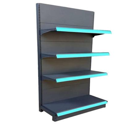 China Single Sided Heavy Duty Cold Rolled Steel Rack Gondola Shelving Supermarket Shelves for sale