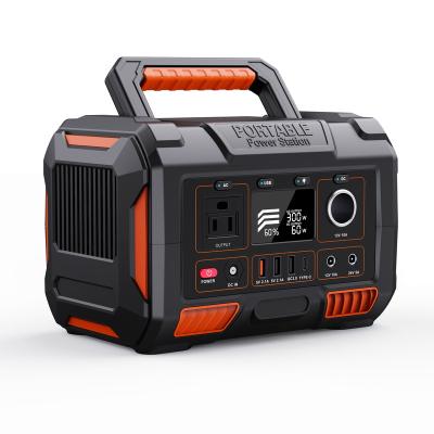 China Type C 300w Portable Power Station 288Wh Solar Generator with 1x110v AC Outlet Solar Mobile Lithium Battery Pack for RV/Van Camping for sale