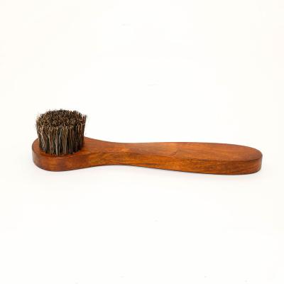 China 100% Horsehair Polishing Brush Long Handle Wood Leather Shoes Cleaning Oiling Polishing for sale