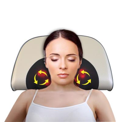 China PU Leather Shiatsu Pillow Massager Vibrating Neck Pillow With Auto Shut Off for sale