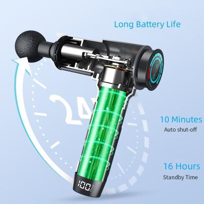 China 6hr Battery Operated Massage Gun Carbon Fiber Percussion Massager for sale