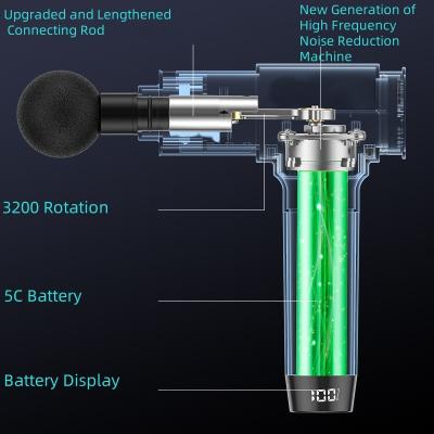 China FCC Approval Massage Gun Touch Screen 4 Heads Rechargeable Percussion Massager for sale