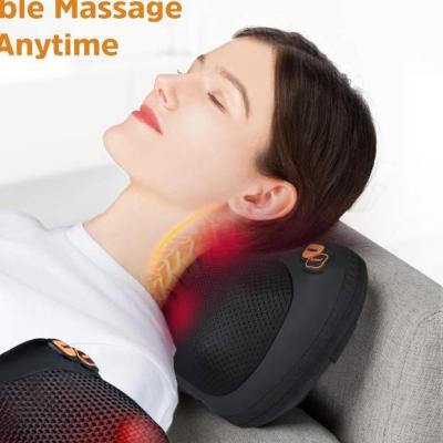 China 24W Travel Neck Pillow Massager Black Vibrating Neck Pillow With Heat for sale