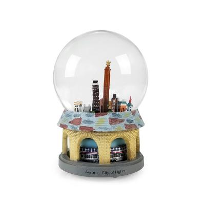 China Custom Luxury Snow Globe Building Europe Ornament Snow Globes Gift Christmas Snow Globe for sale