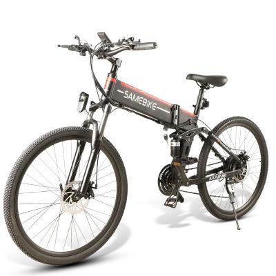 China Original SAMEBIKE Multifunctional LO26 26 Inch Folding Electric Bicycle 350W Motor 48V 10.4Ah Li-ion Battery Ebike 21 Speed ​​Electric Moped for sale