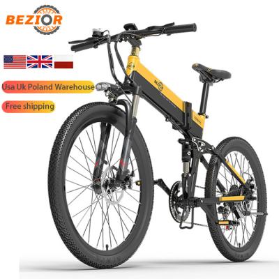 China Bezior Aluminum Alloy Warehouse Bezior Electric Bicycle 36v 500w British Wholesale X.500 Pro Foldable 26inch Wheel For Adults for sale