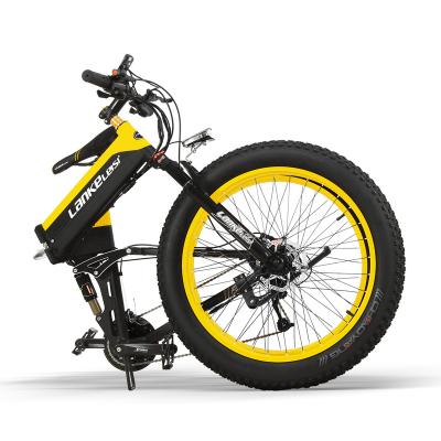 China Lankeleisi Luxury EU Current xt750plus Folding Electric Bicycle 48V 12.8AH 500W 1000w 26 Inch Fat Tire Off Road Electric Mountain Bike for sale