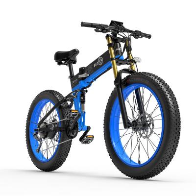 China Aluminum Alloy BEZIOR X PLUS 26 Inch Folding Dirt Tire 1500W Poland Electric Running Speed ​​Fat Bike 48V 17.5Ah 27 Off Road Electric Mountain Bike for sale