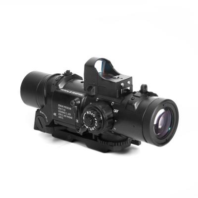 China HY 4x Tactical Aluminum Alloy Fixed Dual Riflescope Dot Illuminated Sight Optical Scope Green Red For Airgun Rifle Hunting Shooting for sale