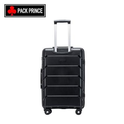 China PP Full Mobility 100% PP Four Wheel Black Zipper Luggage for sale