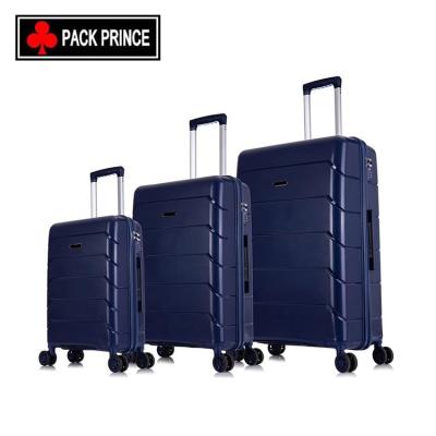 China Custom 3 Pcs Material Plastic PP Handle PP Online Shopping Anti Theft Zipper Suitcase for sale