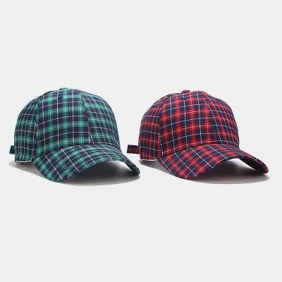 China JOINT Korean style fashion plaid baseball cap, simple casual peaked hat wholesale, gorras for sale