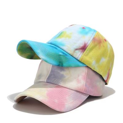 China New European and American JOINT Statistical Institute colorful tie-dye baseball cap, sunscreen trend outdoor street hat.gorras for sale