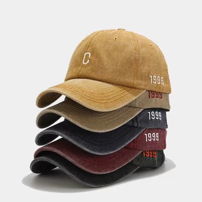 China European and American COMMON retro washed C letter embroidered baseball cap, street all-match cap.gorras for sale