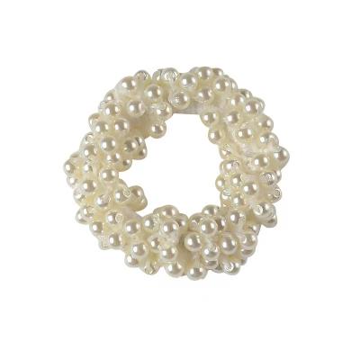 China Temperament design high-end pearl soft soft feeling main rope. High elastic elastic band does not hurt hair accessories for sale