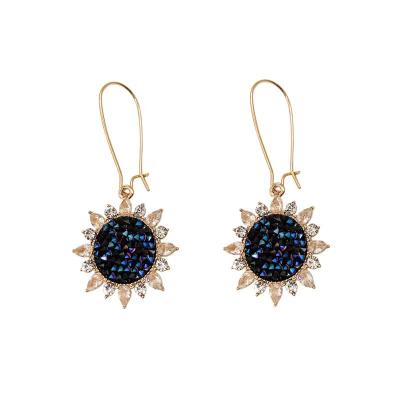 China FASHIONABLE korean style diamond blue crystal earrings. Luxury high-end all-match earrings for sale