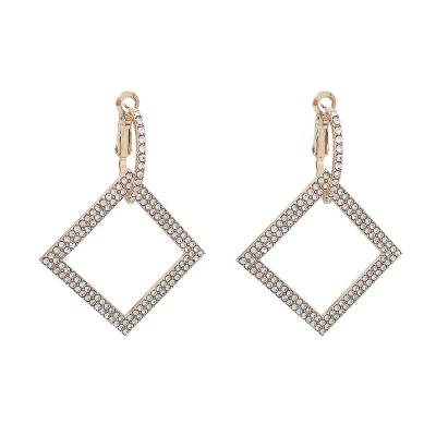 China FASHIONABLE Europe and USA actually geometric square earrings. 925 Luxury Silver Needle Trend Earrings for sale