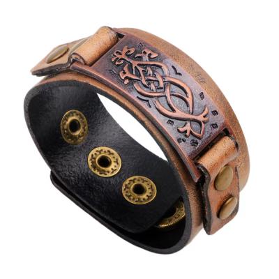 China New soft soft feeling style cowhide vintage bracelet, red bronze accessories, jewelry leather wholesale for sale