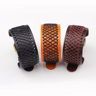 China Border sources of soft soft feeling of leather jewelry, personalized leather rock weaving, all-match trend men for sale