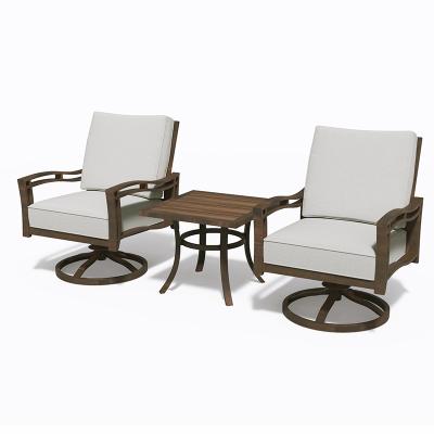 China Weather Resistant 3 Piece Modern Outdoor Furniture Set Rockers Aluminum Waterproof Lounge Chair For Garden for sale