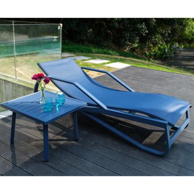 China New Design Weather Resistant Aluminum Sun Loungers Outdoor Plastic Beach Lounge Chairs for sale