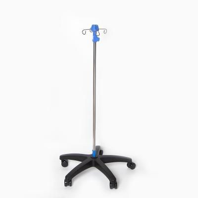 China Modern 5 Star Hospital Mobile IV Infusion Stand Medical Drip Rack With 280mm Base PP for sale