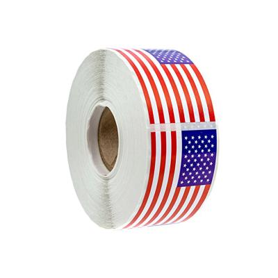 China Security Custom Printing Removable National Country USA Flag Sticker Roll for sale