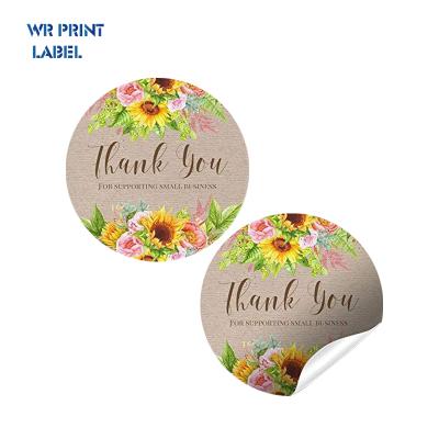 China Small Business Waterproof Logo Small Business Waterproof Hot Sale Custom Floral Adhesive Label for sale