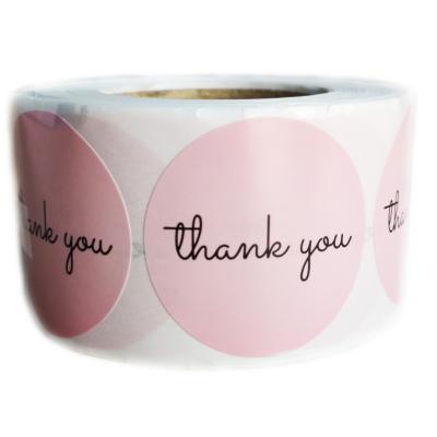 China Varnishing Custom Thank You Sticker Label , Roll Adhesive Custom Thank You Sticker for sale