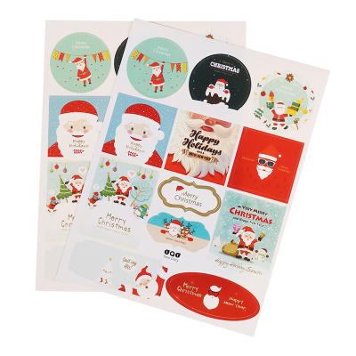 China Present Waterproof Merry Christmas Custom Printed Gift Labels Stickers Covers for sale