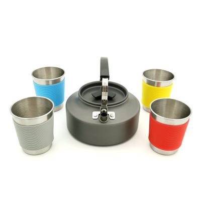 China Sustainable Camping Cookware Kit Pots Accessories Kitchen Utensils Travel Equipment Tableware Sets Picnic BBQ Supplies for sale