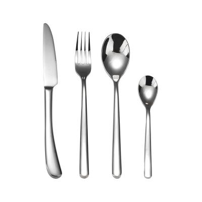 China 201 Sliver Mirror 4pcs Stainless Steel Cutlery Sets Viable Hot Selling Polishing Knife and Fork Set for sale