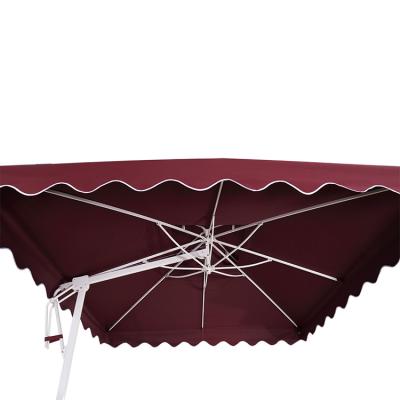 China 2.5*2.5m modern square top double roof outdoor aluminum umbrella for garden patio for sale