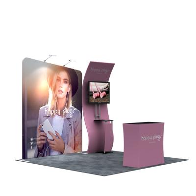 China Lightweight And Telescopic Trade Fair Display Stall 3x3 Standard Size Custom Printing Exhibition Stand Booth for sale