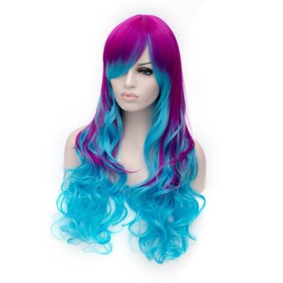 China Purple Body Wave Wig Hair Color Cosplay Ombre Cosplay Wig 26 Inches for sale