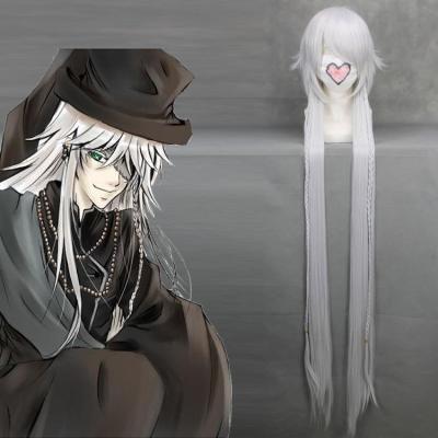 China Silky Straight Silver Gray White Long Synthetic Wave Pandora Hearts Alice Cosplay Wig for sale