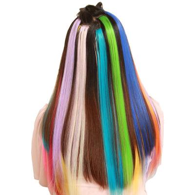 China Multi Color Rainbow U-tip Hair Extension Synthetic Hair Extension Single Clip Hair Extension for sale