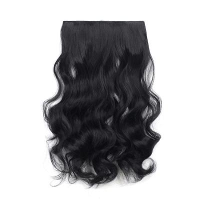 China Natual Regular Wave Look Wholesale Long Wave Synthetic Hair Extension Clips Hair Extension OEM Color Acceptable for sale