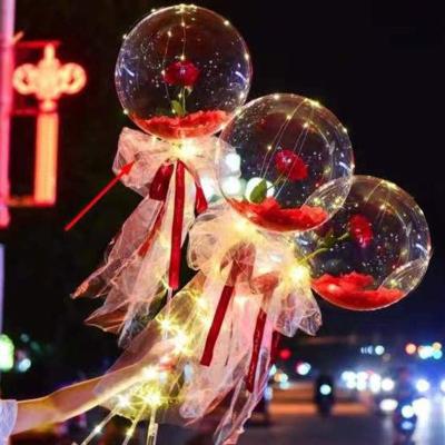 China Hot Selling Toy HUAYI Amazon Valentine's Day Gift Toy HUAYI Mother's Day Wedding Birthday LED Bobo Luminous Balloon Rose Bouquet for sale