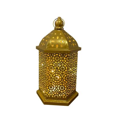 China New Eid Mubarak Muslim Lantern Lamp Ornament Stirring Person Hanging Decor Party HUAYI Toys For Ramadan NightLamp Decoration Ramadan Led light for sale