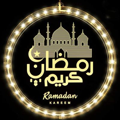 China Stir Eid Mubarak Ramadan decoration toys HUAYI Eid Lights Ramadan Decorations Muslim Ramadhan Eid Hanging Light Ramadan Wall for sale