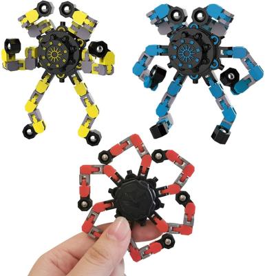 China Wiggle Toys HUAYIDIY DIY Gyro Robot Deformable Fingertip Noise Finger Hand Spinner Hobbies Kids Rainbow Wiggle Person Spinners Sensory Toys for sale