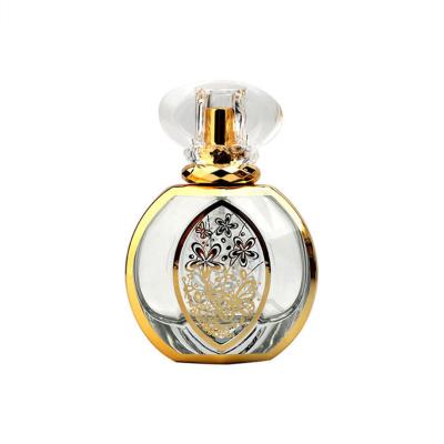 Chine La bouteille de parfum 50ML a plaqué la bouteille de parfum ronde découpée UV de parfum de bouteille de parfum de bouteille à haute teneur de jet à vendre