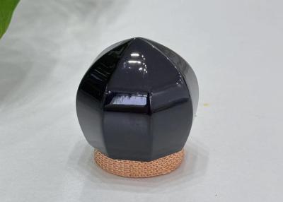 China Sleek High-Gloss Black Perfume Bottle Caps Lids  Zinc Alloy Perfume Caps for sale