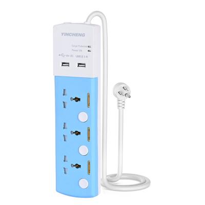 China China Factory Vendor Double 3 Outlets American Standard Residential / General Purpose Power Strip Universal Socket With Usb for sale