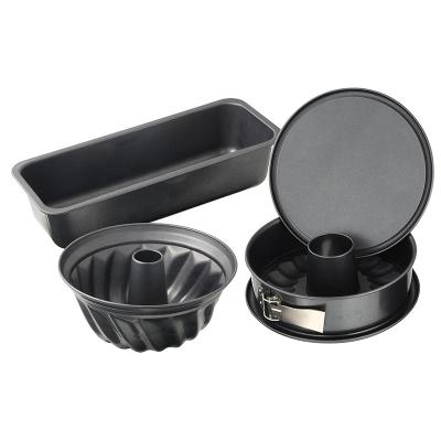 China Viable Wholesale 4 Pieces Stainless Steel Bakeware Set Bread Cake Nonstick Coating Mold for sale