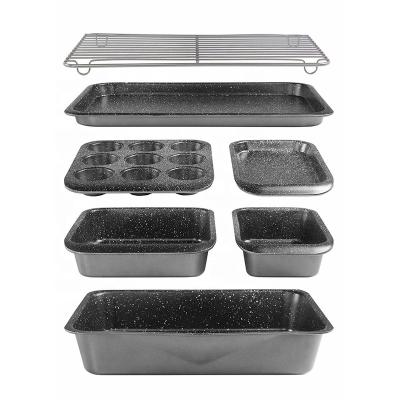 China Amazon Cooker Carbon Steel Biscuit Bread Roll Cake Baking Tray Modern Hot Selling Viable Modern Bakeware Set for sale