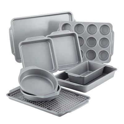 China Sustainable High Quality Metal Kits Baking Accessories Ware Non Bake Equipment Set Stick Bakeware Set Cake Mold Pan Baking Set for sale