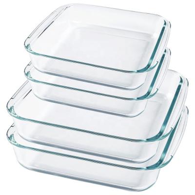 China Viable Hot Selling Non-Stick Square Bakeware Bakeware Square Glass Tray Bakeware Non-Stick Cake Mold Dishes for sale